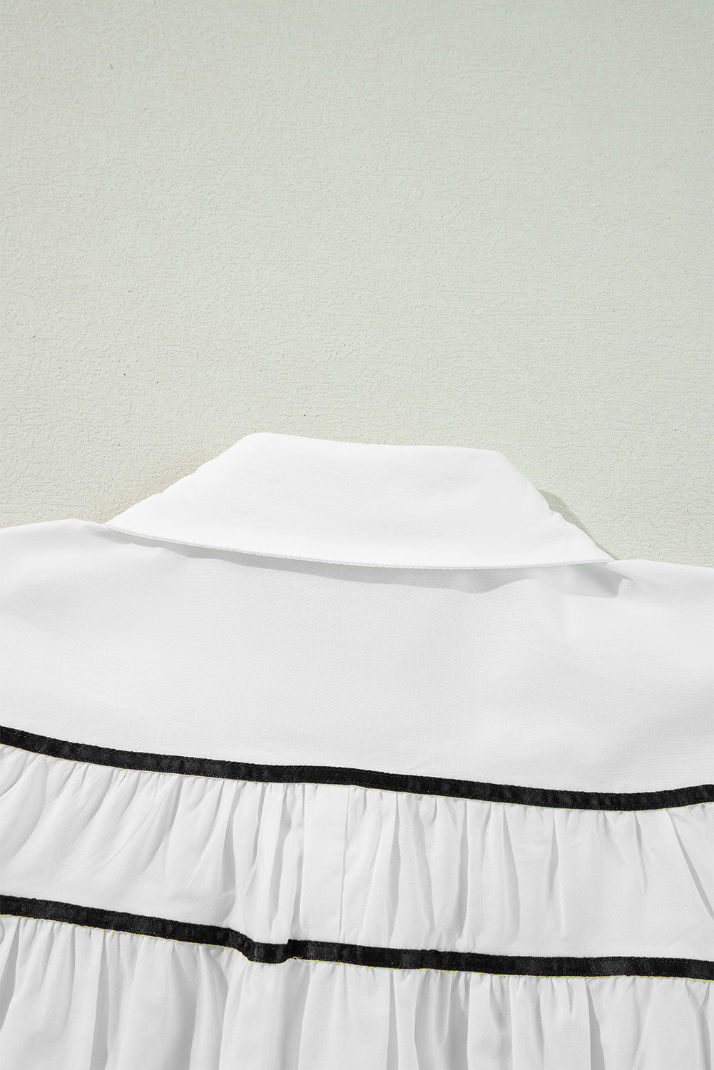 WestCloset Ribbon Bowtie Collared Neck Flounce Sleeve Shirt