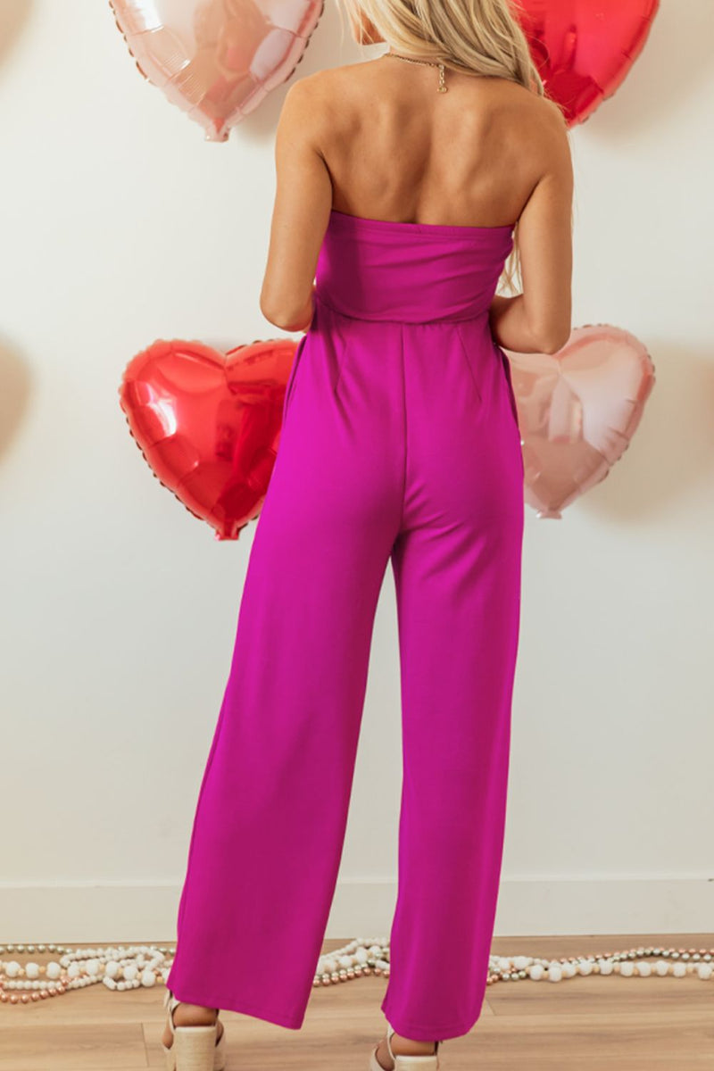 WestCloset Tied Tube Wide Leg Jumpsuit
