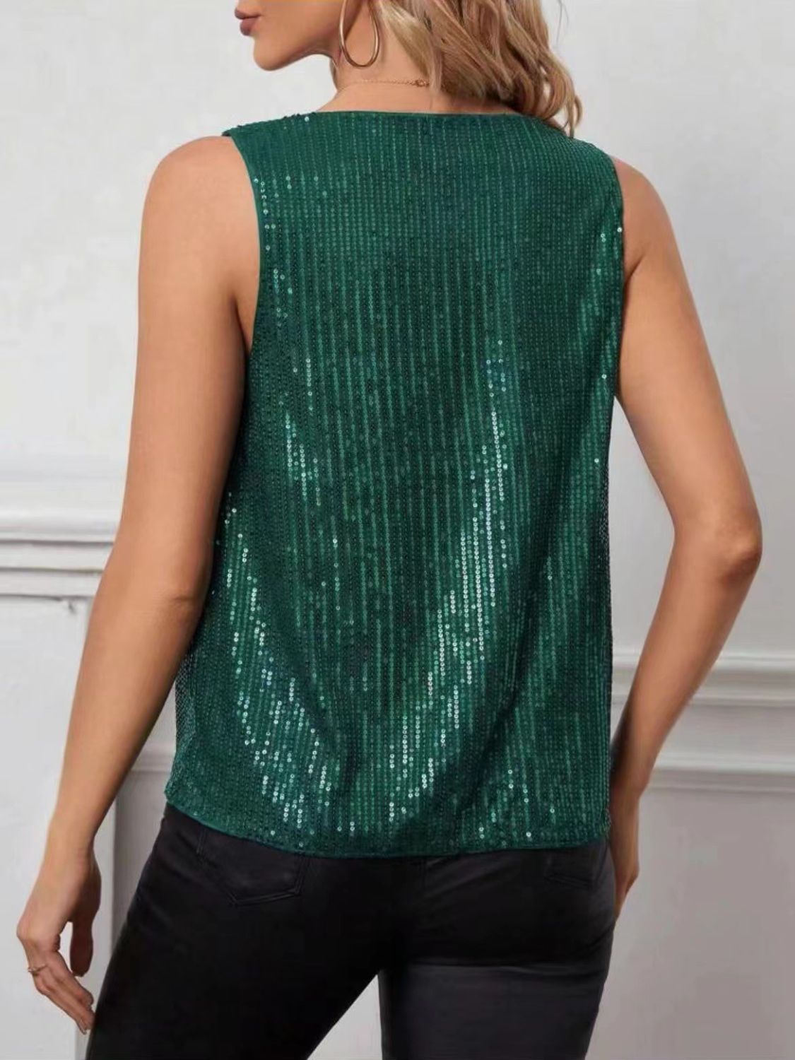 WestCloset Sequin Cowl Neck Tank