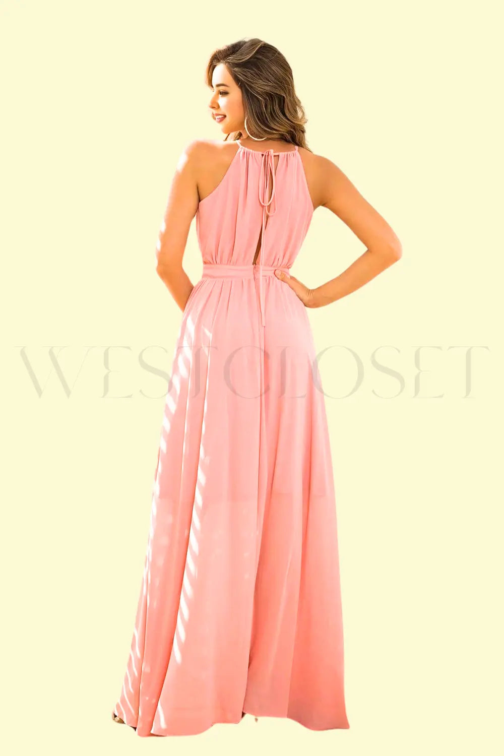 evening sleeveless coral pageant dress by West Closet