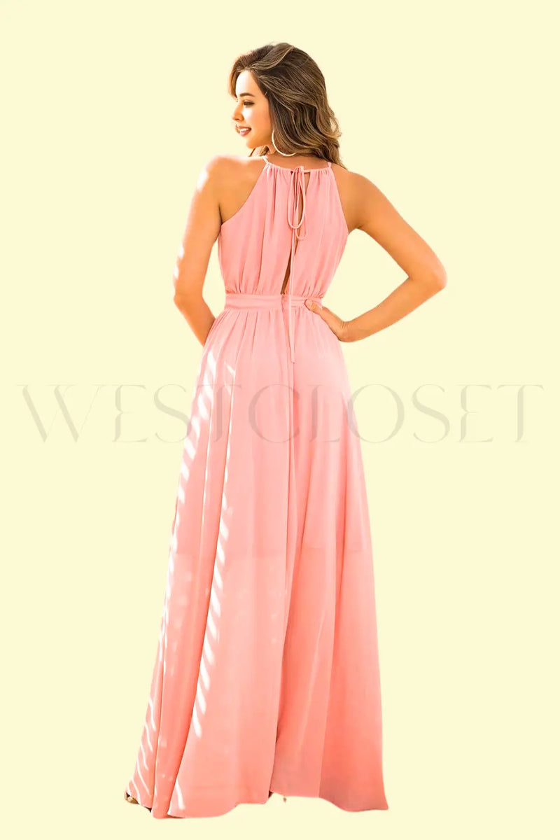 evening sleeveless coral pageant dress by West Closet