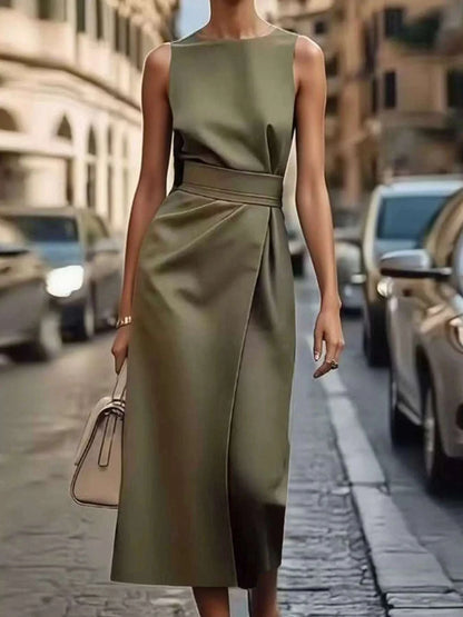 Round Neck Sleeveless Midi Dress WESTCLOSET