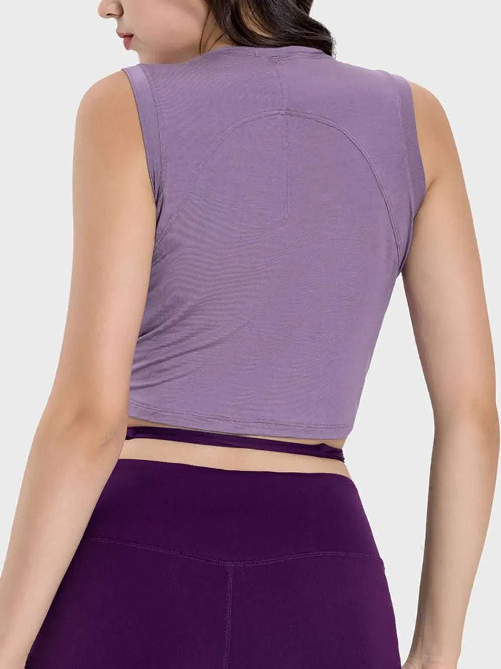 Millennia Drawstring Ruched Wide Strap Active Tank WESTCLOSET