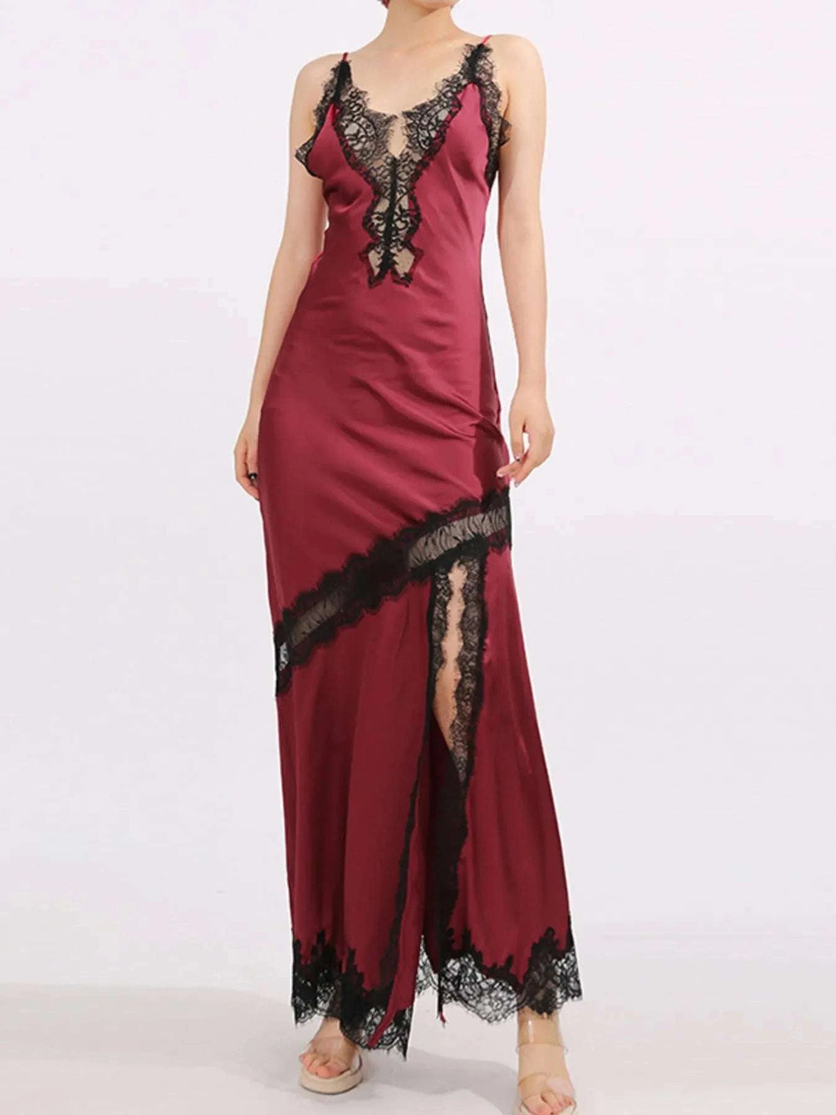 Slit Lace Detail Maxi Cami Dress WESTCLOSET