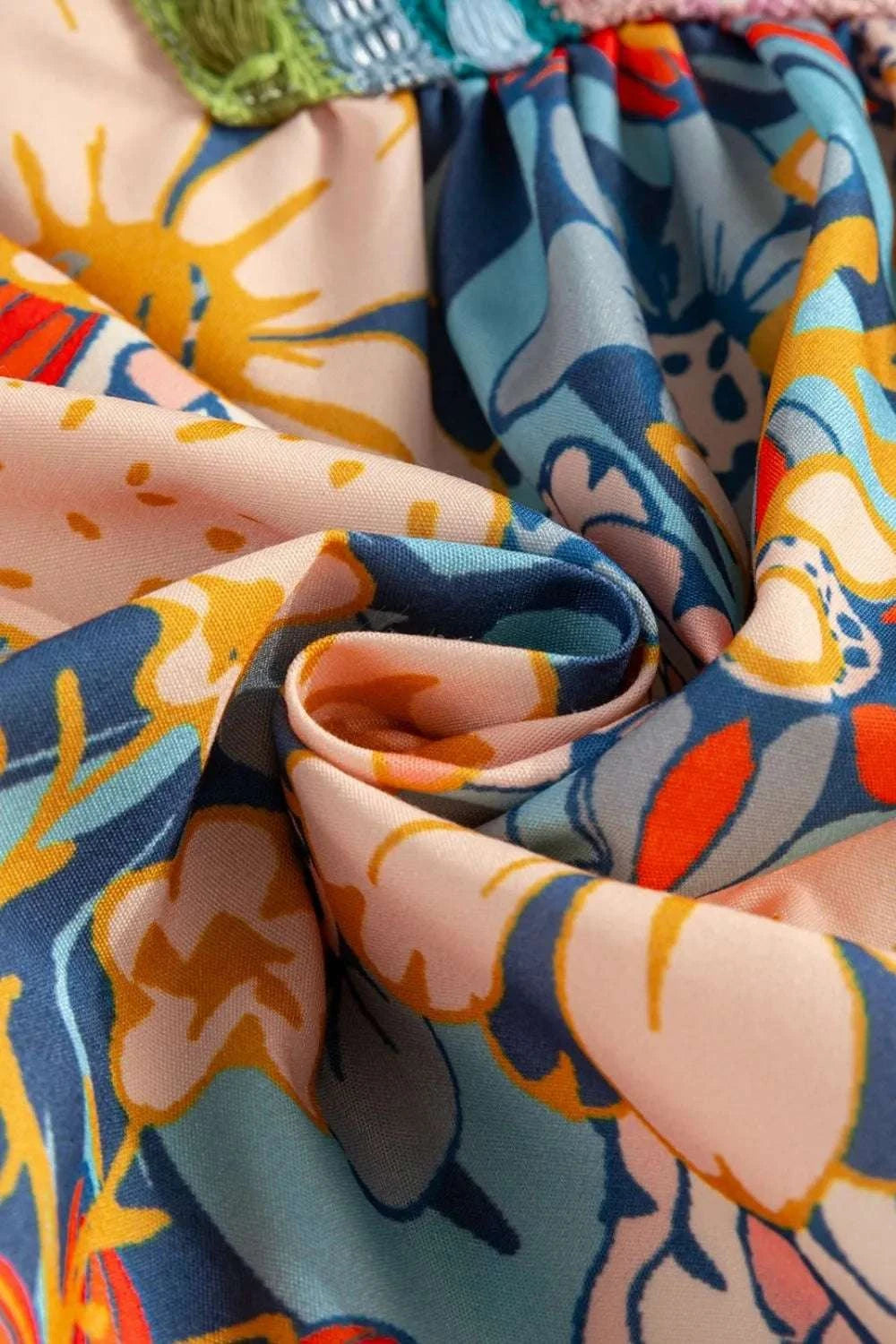 Multicolour Crochet V Neck Half Sleeve Boho Floral Blouse WESTCLOSET