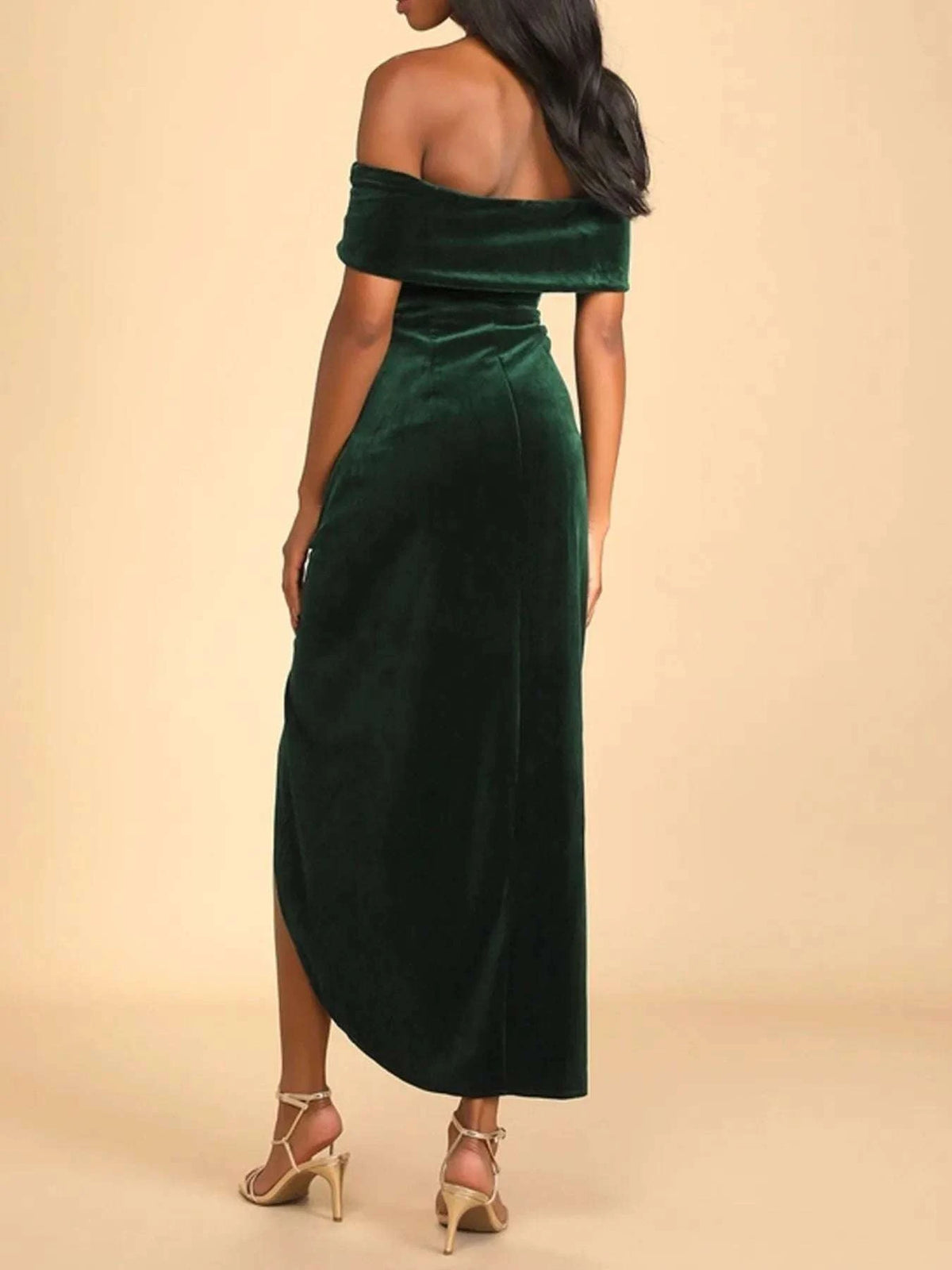 Off-Shoulder Wrap Dress with Side Slit WESTCLOSET