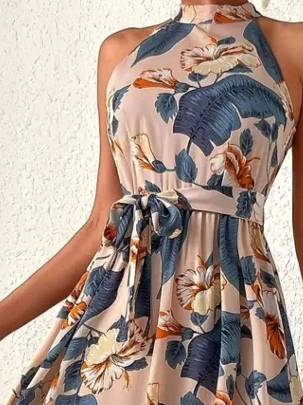 Tied Floral Sleeveless Dress WESTCLOSET