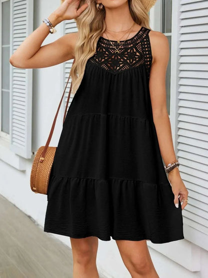 Ruffled Hem Lace Sleeveless Dress WESTCLOSET
