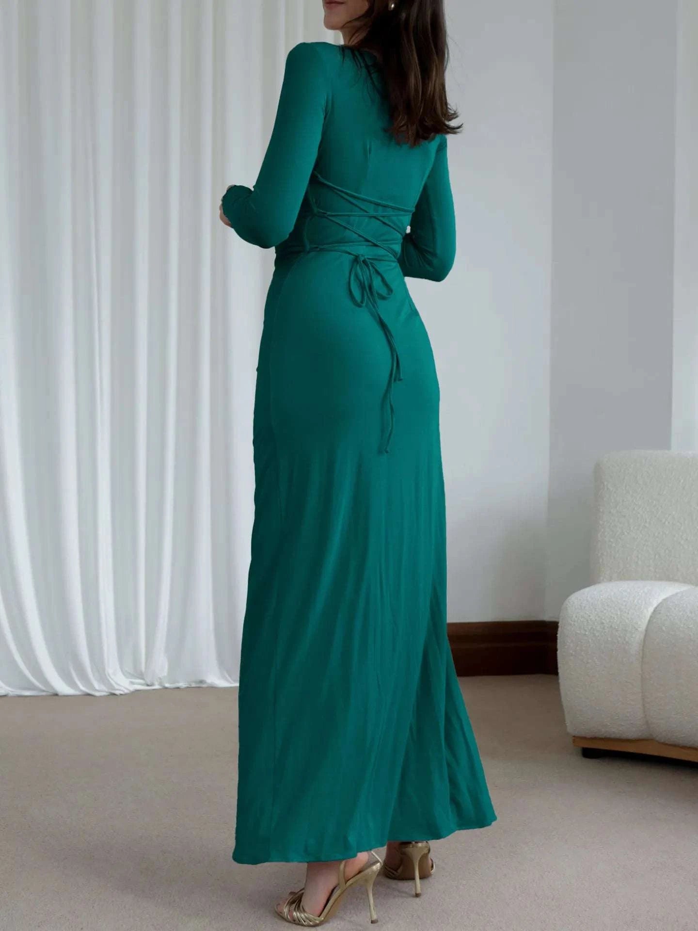 Ruched Long Sleeve Maxi Dress WESTCLOSET