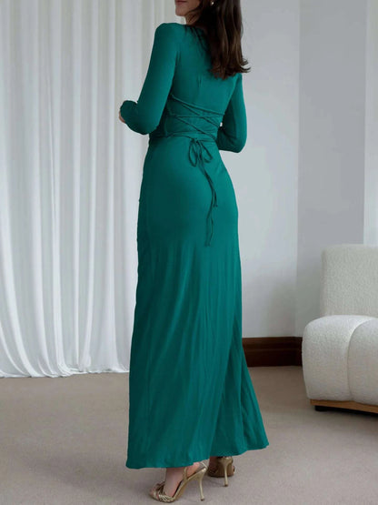 Ruched Long Sleeve Maxi Dress WESTCLOSET