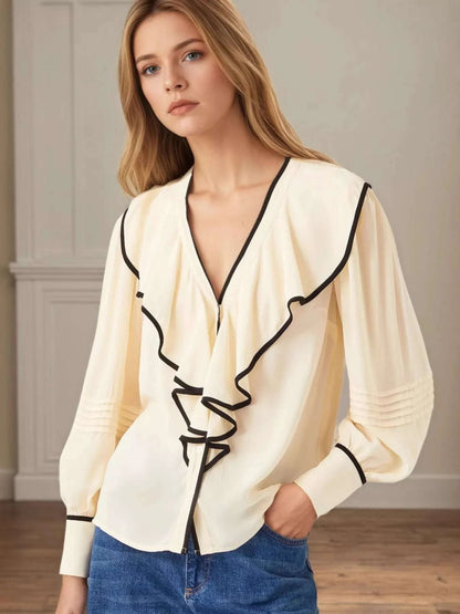 Ruffled Long Sleeve Blouse WESTCLOSET