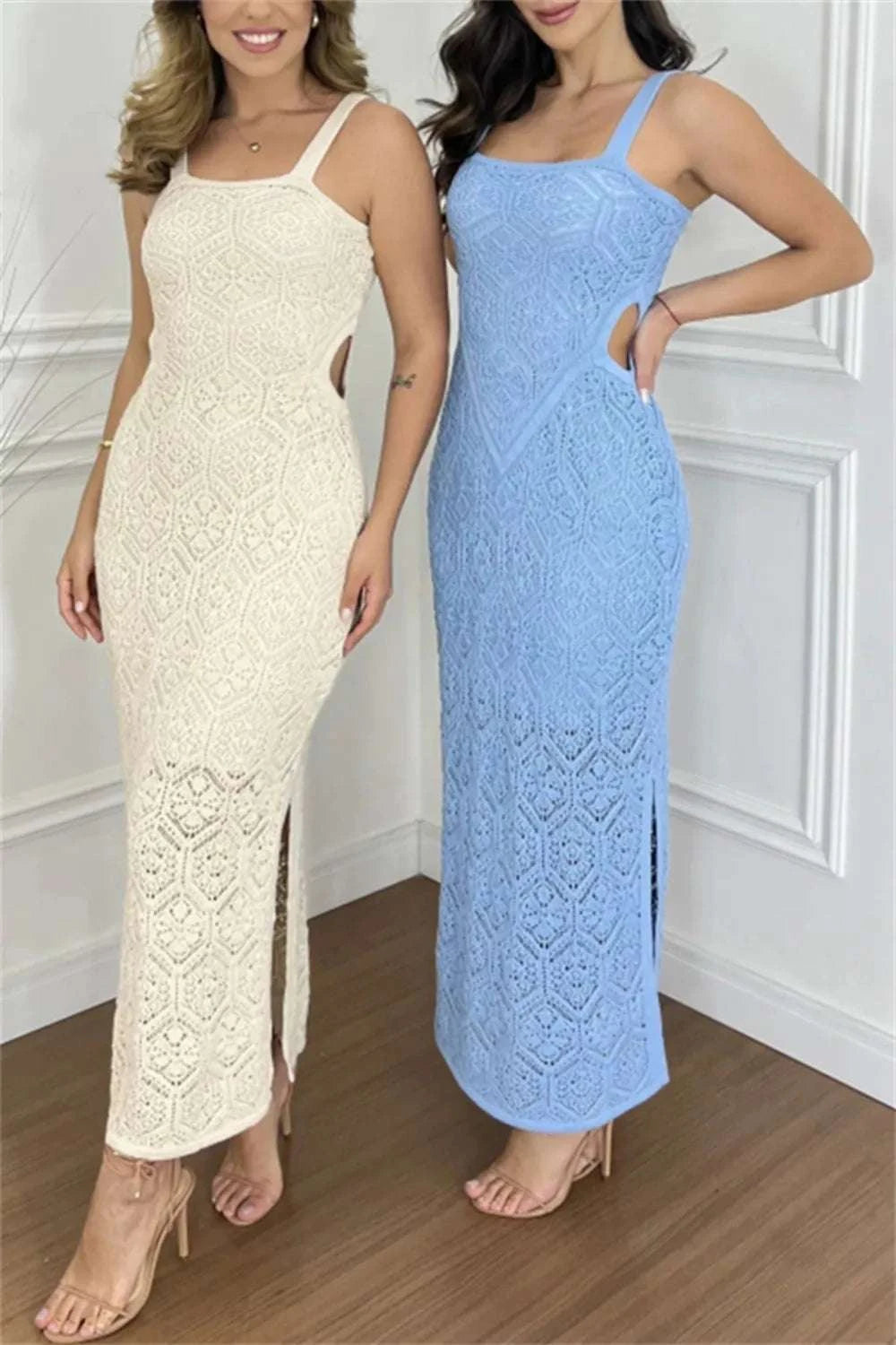 Cutout Side Slit Maxi Tank Dress WESTCLOSET