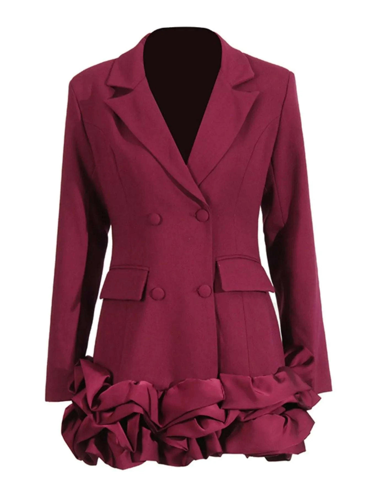 Ruffle Hem Double-Breasted Blazer Dress WESTCLOSET