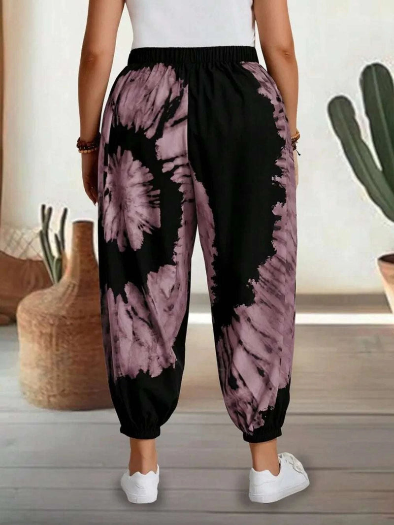 Tie-Dye Elastic Waist Pants WESTCLOSET