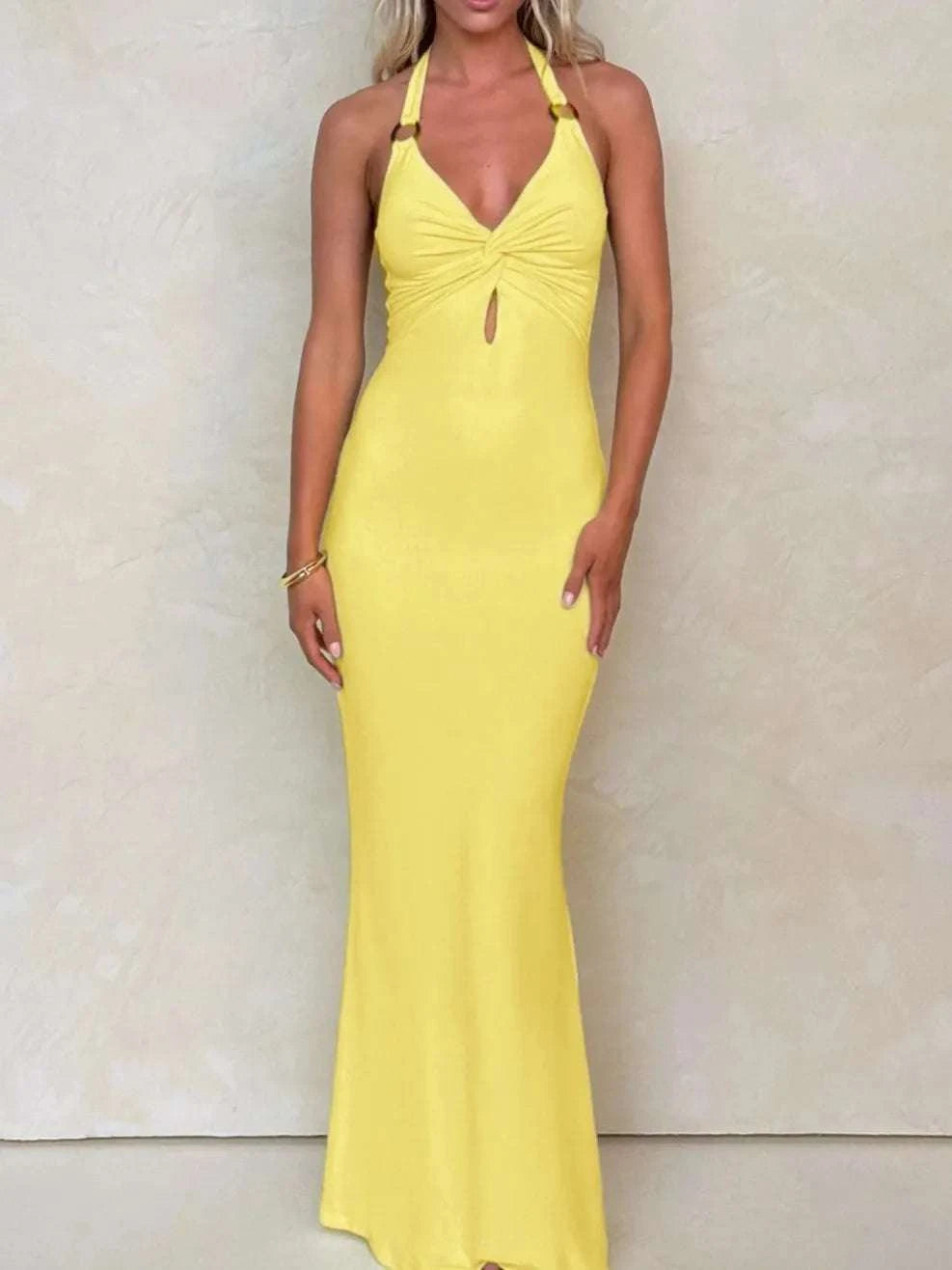 Cutout Twisted Halter Neck Maxi Dress WESTCLOSET