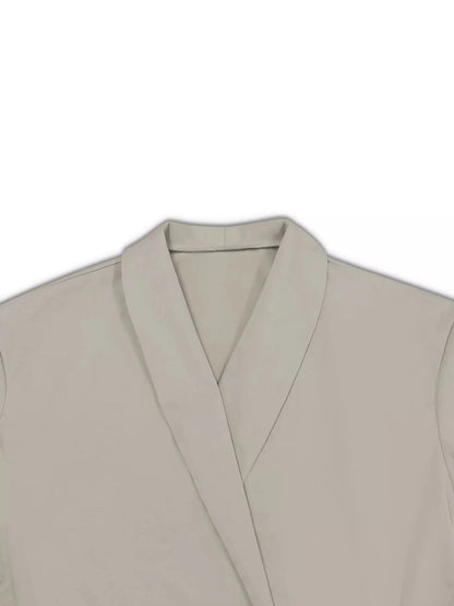 Plus Size Belt Long Sleeve Blazer and Pants Set WESTCLOSET