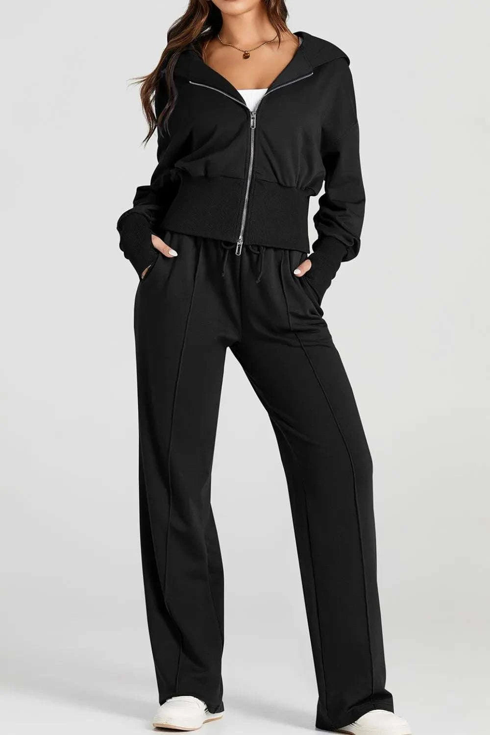Zip-Up Hoodie and Pants Active Set WESTCLOSET