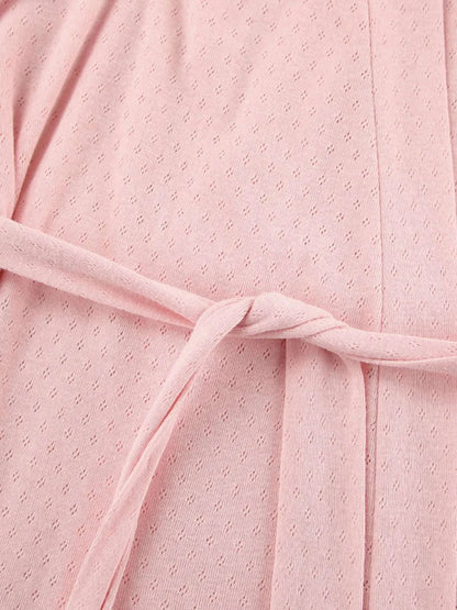 Tie Waist Kimono Sleeve Lounge Nightgown WESTCLOSET