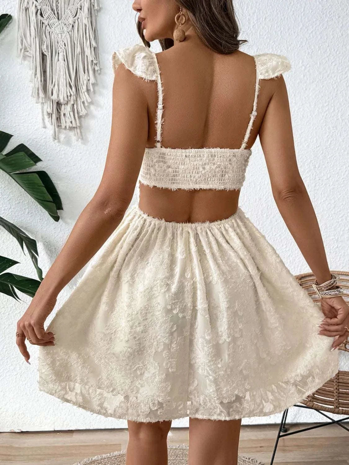 Cutout Cap Sleeve Mini Cami Dress WESTCLOSET