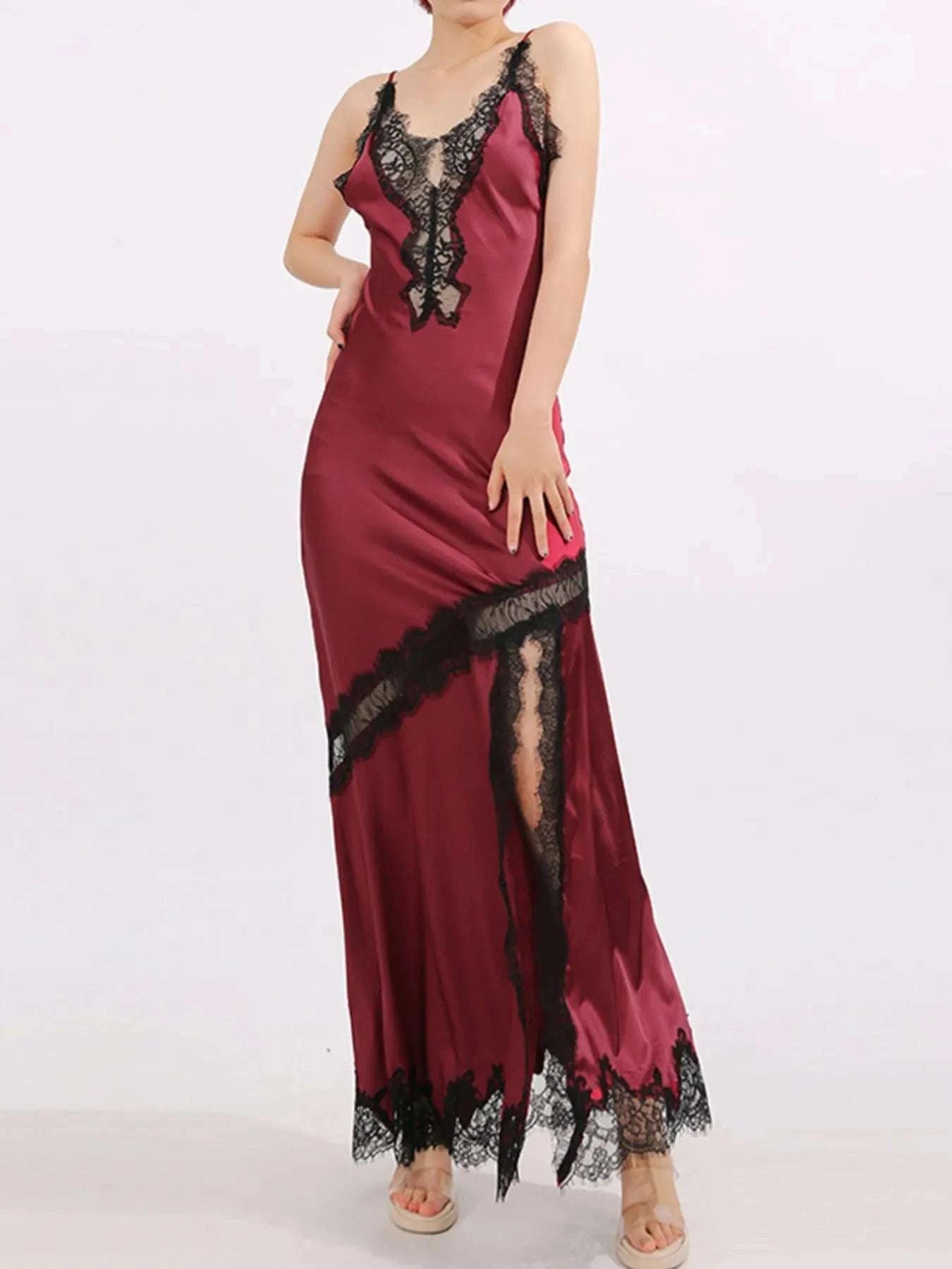 Slit Lace Detail Maxi Cami Dress WESTCLOSET