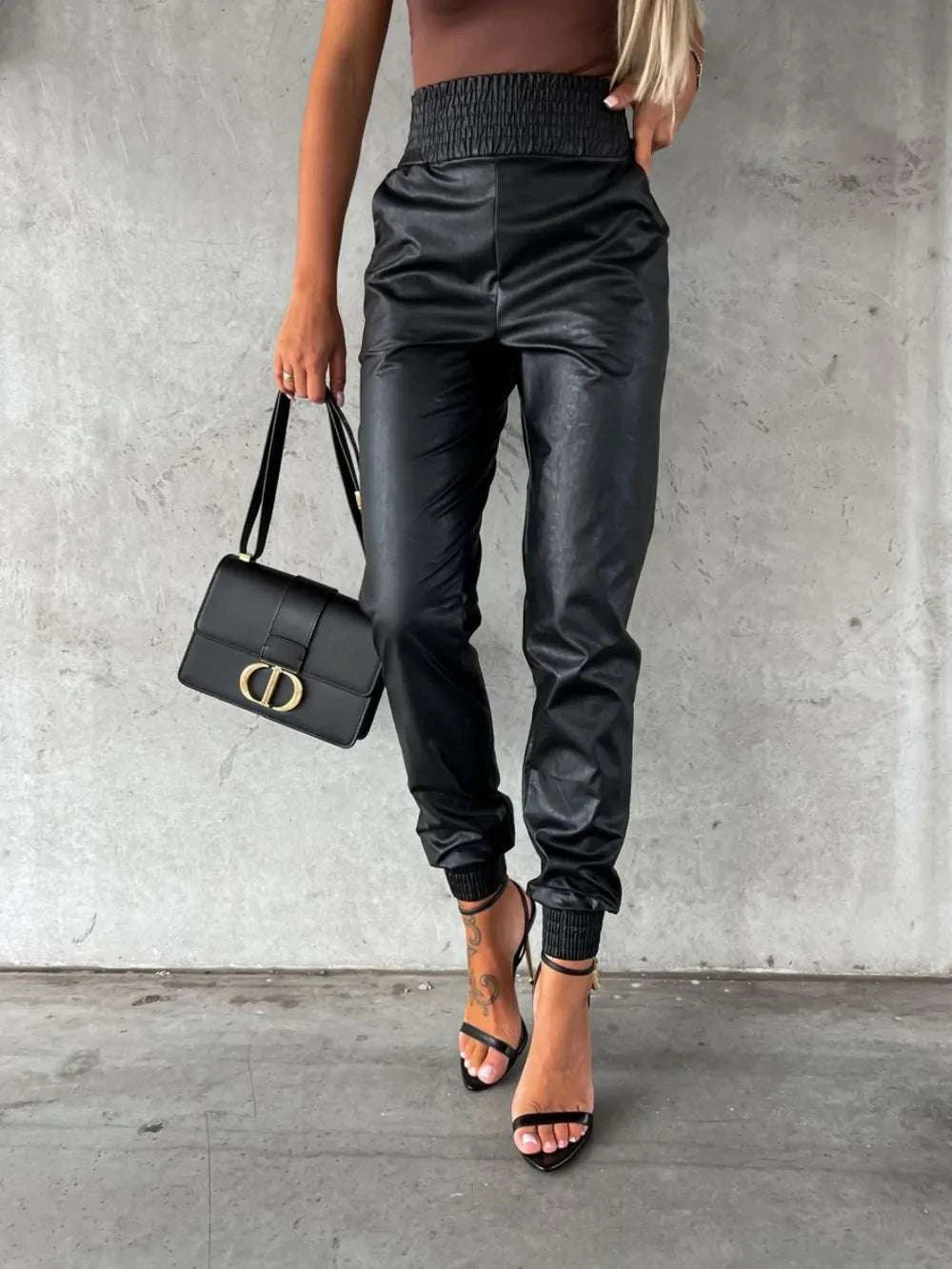 Smocked High Waist Pants with Pockets WESTCLOSET