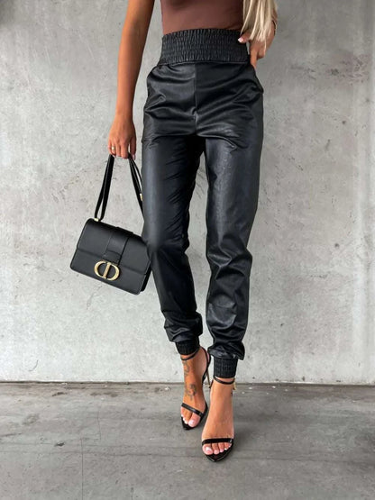 Smocked High Waist Pants with Pockets WESTCLOSET
