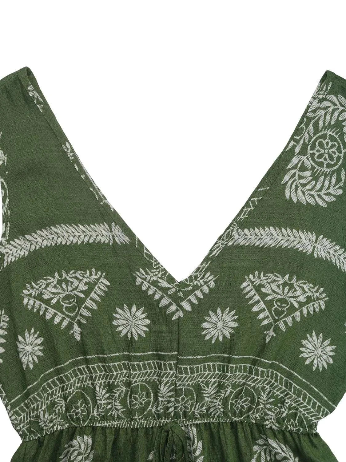 Printed V-Neck Sleeveless Dress WESTCLOSET