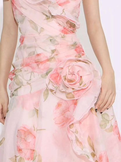 Floral Ruffled Short Sleeve Maxi Dress WESTCLOSET