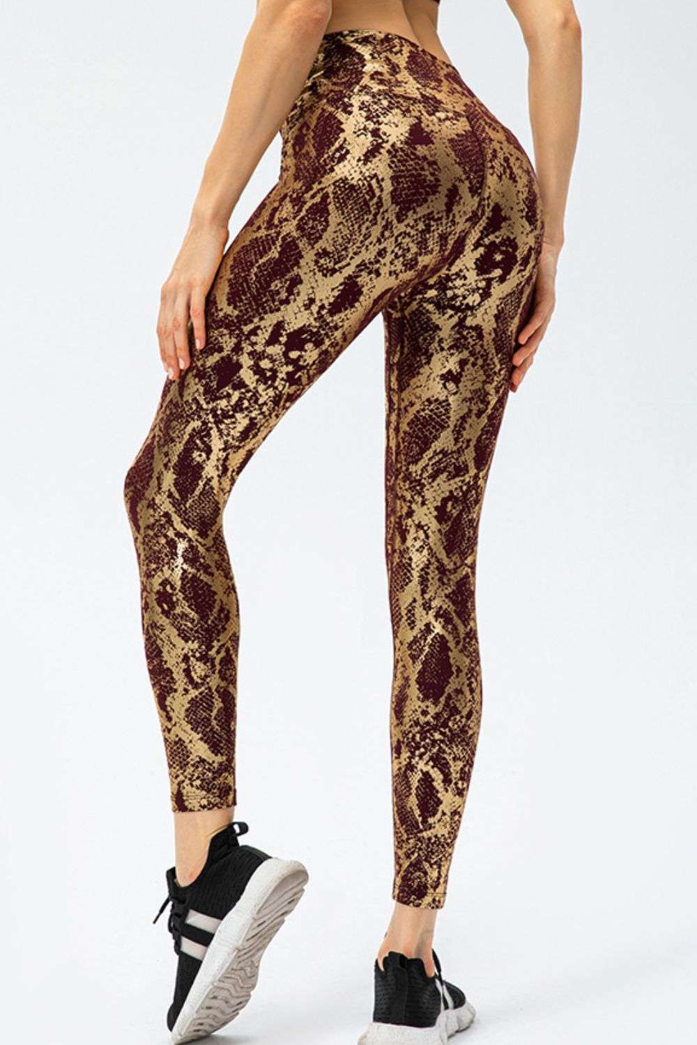 Animal Print Slim Fit Wide Waistband Long Sports Pants WESTCLOSET