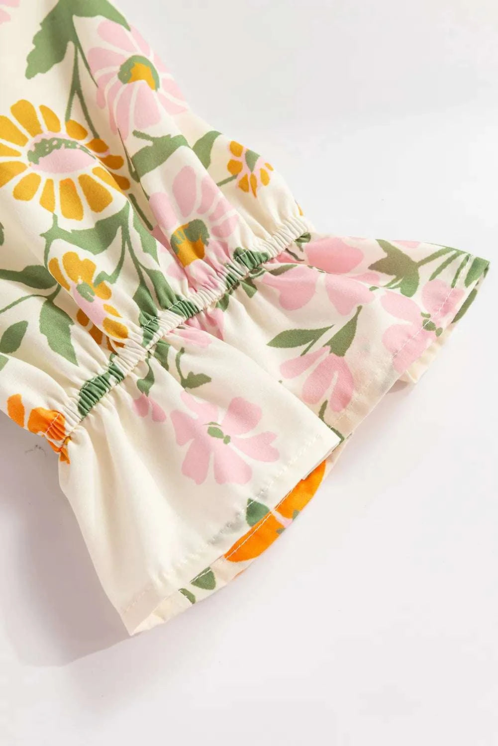 Multicolour Crochet V Neck Half Sleeve Boho Floral Blouse WESTCLOSET