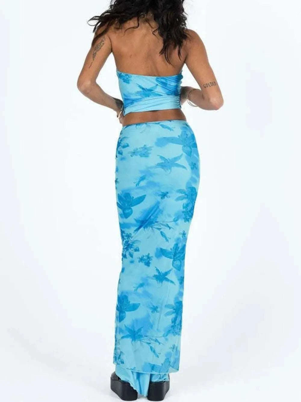 Printed Tube Top and Maxi Skirt Set WESTCLOSET