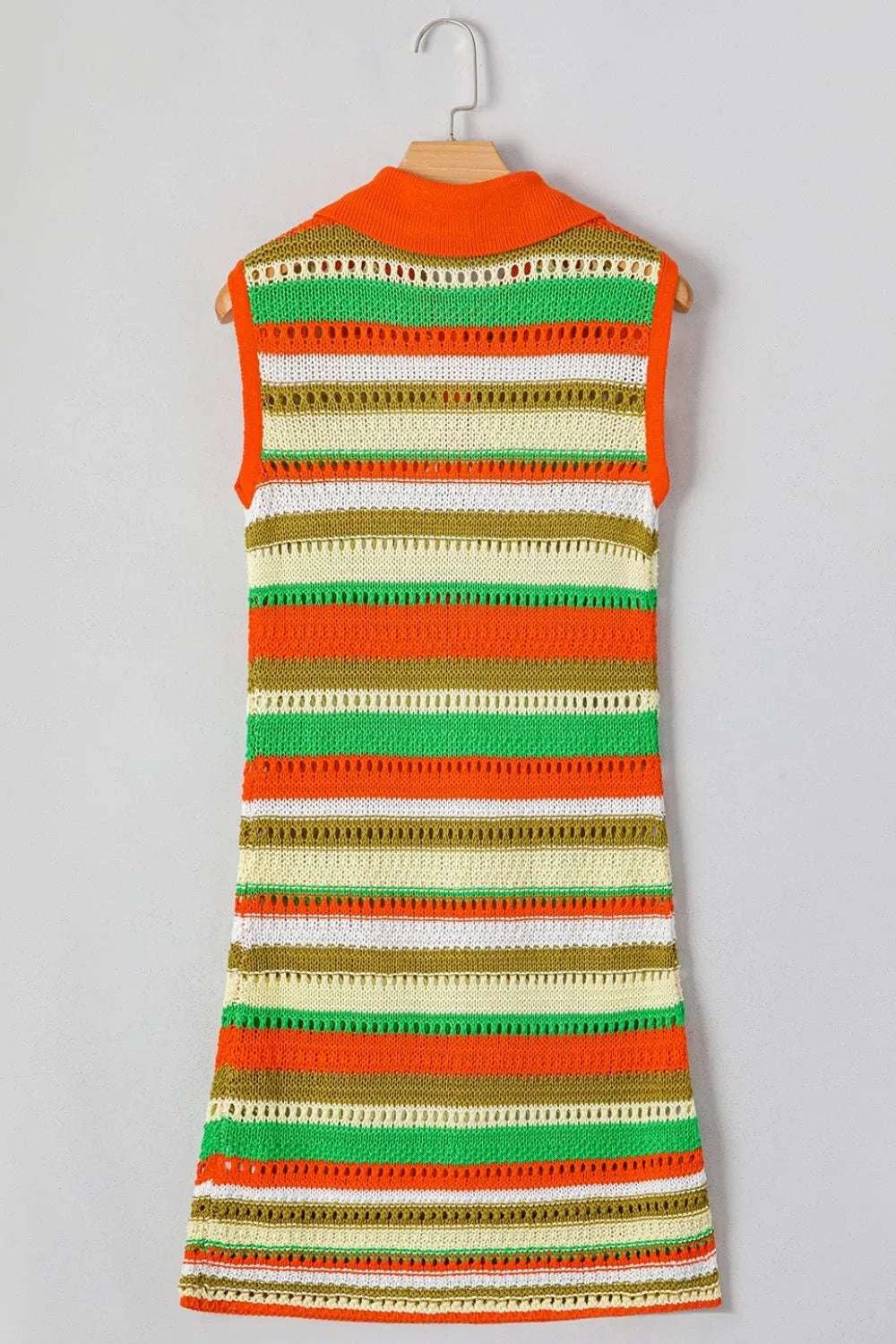 Openwork Stripe Sleeveless Sweater Dress WESTCLOSET