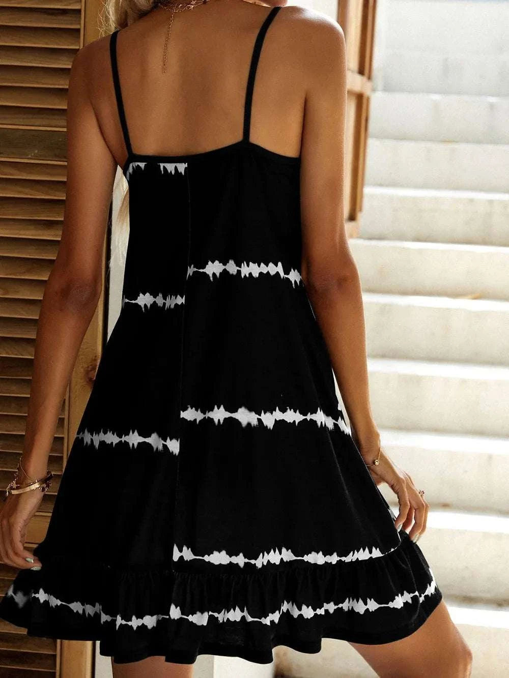 Contrast Printed Scoop Neck Mini Cami Dress WESTCLOSET