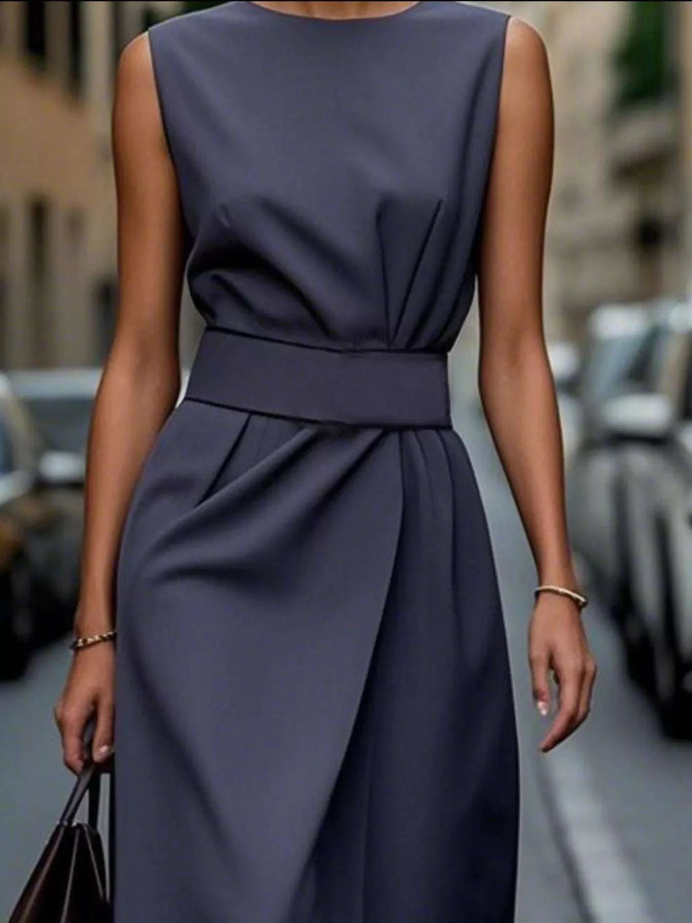 Round Neck Sleeveless Midi Dress WESTCLOSET