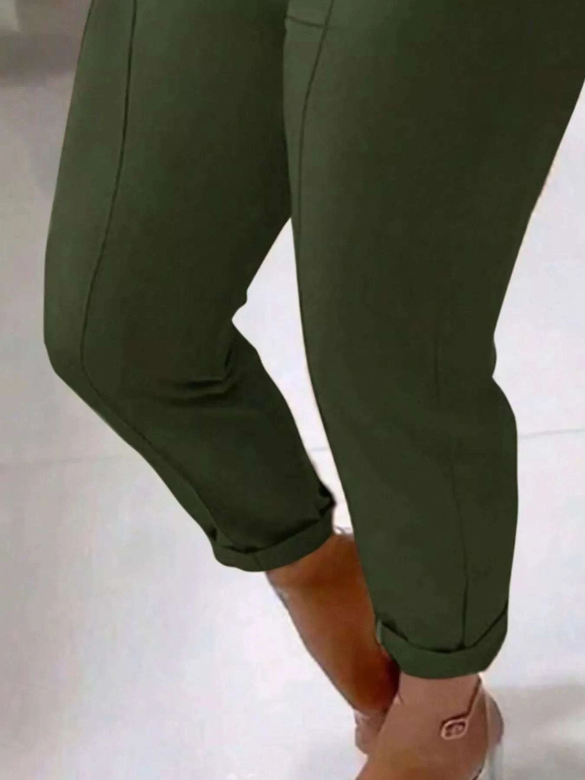 High Waist Belted Slim Fit Ankle Pants WESTCLOSET