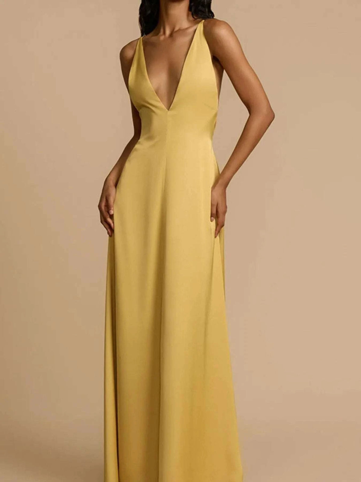 Deep V-Neck Maxi Dress WESTCLOSET