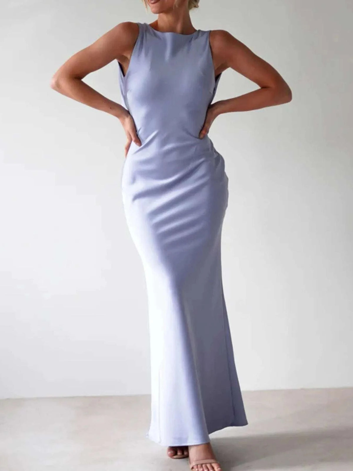 Satin Sleeveless Maxi Dress WESTCLOSET