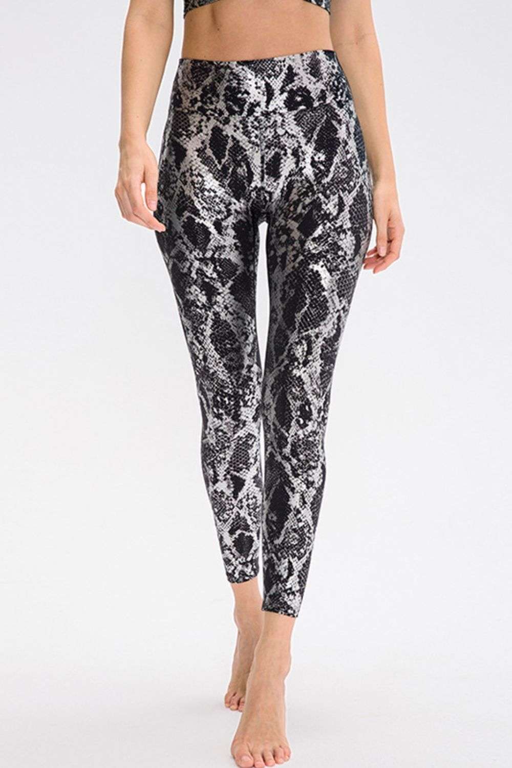 Animal Print Slim Fit Wide Waistband Long Sports Pants WESTCLOSET