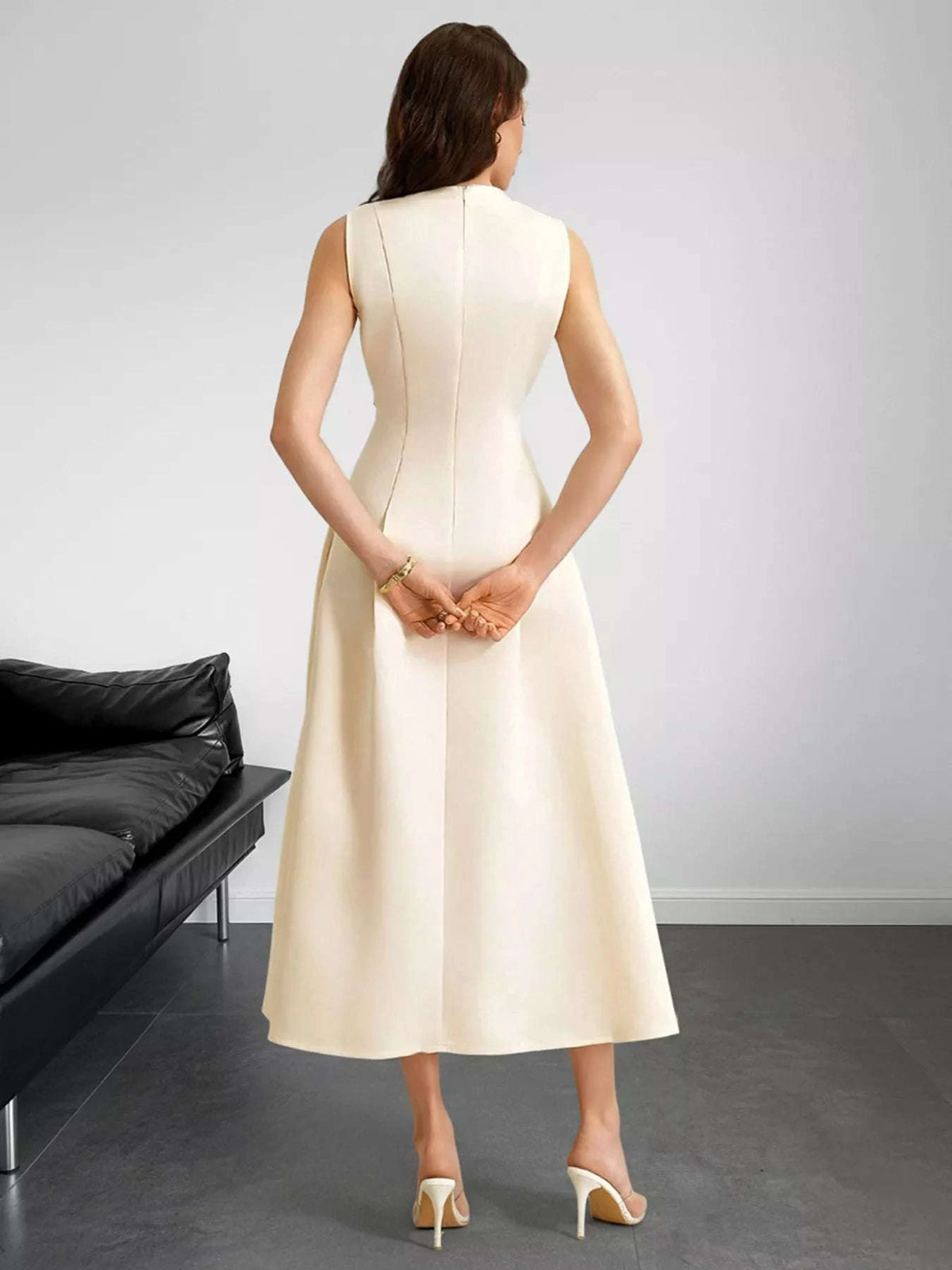 Sleeveless A-Line Midi Dress with Pockets WESTCLOSET