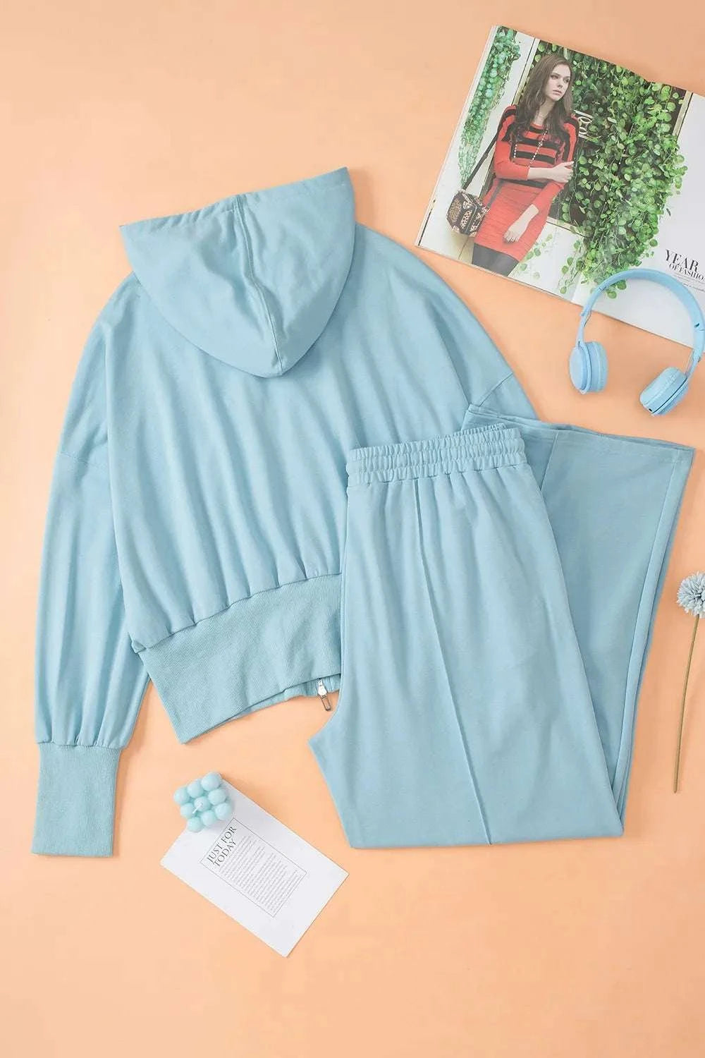 Zip-Up Hoodie and Pants Active Set WESTCLOSET
