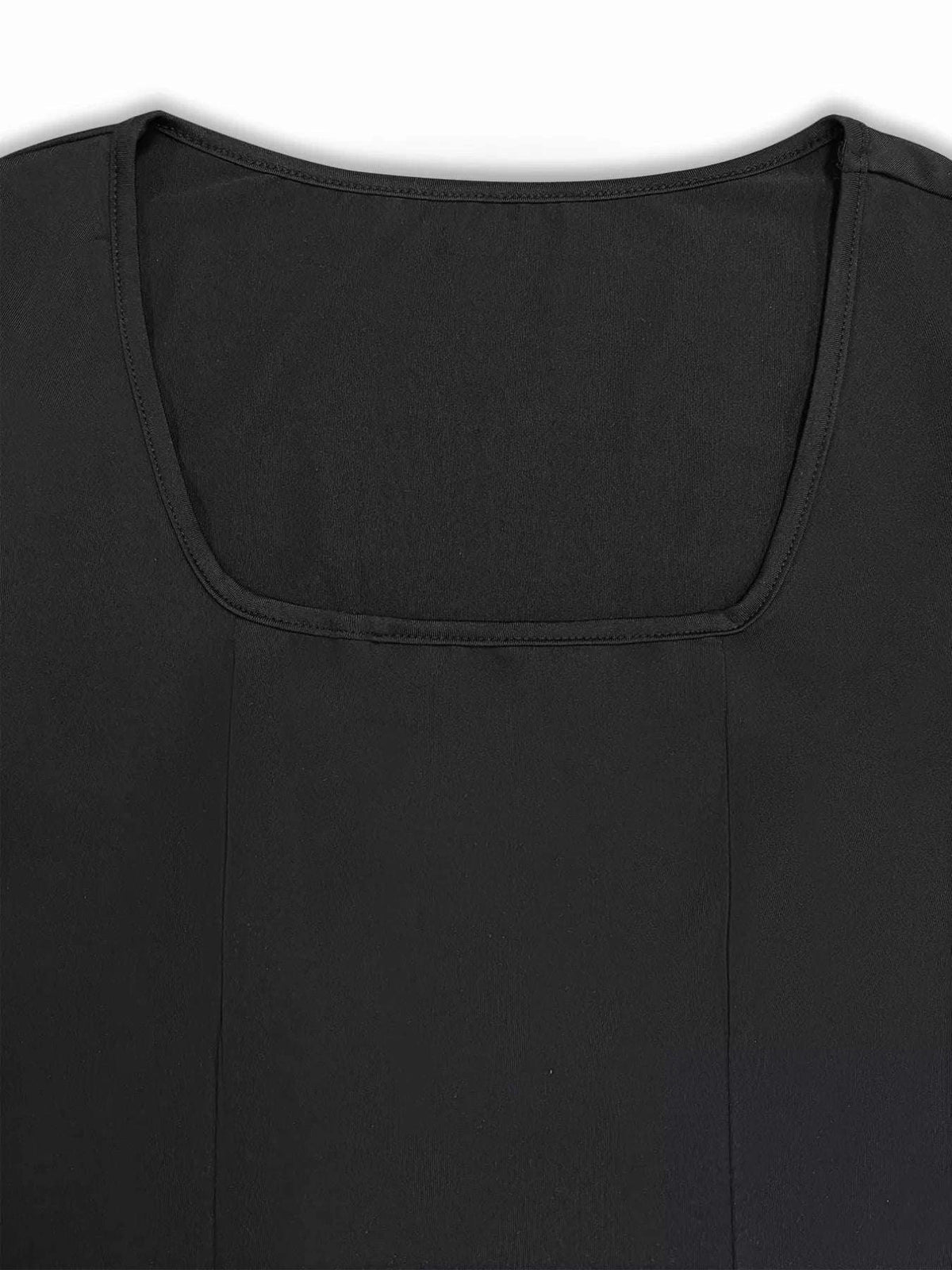 Square Neck Long Sleeve Slit Bodycon Maxi Dress WESTCLOSET