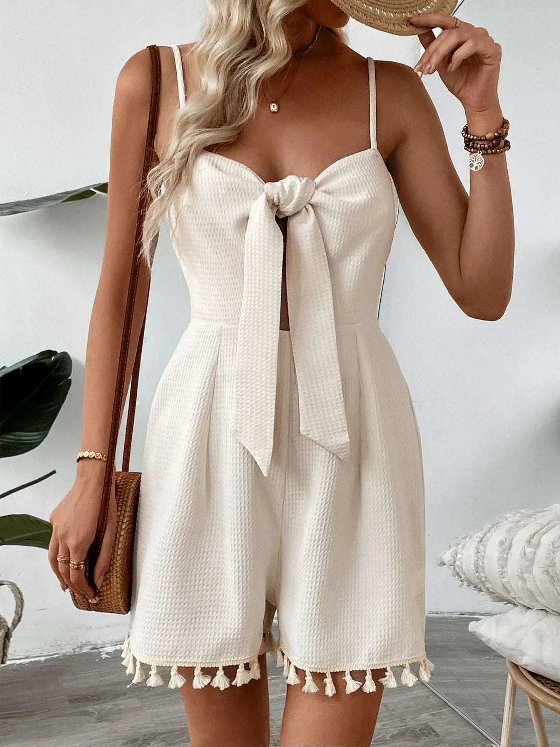 Sweetheart Neck Spaghetti Strap Romper WESTCLOSET