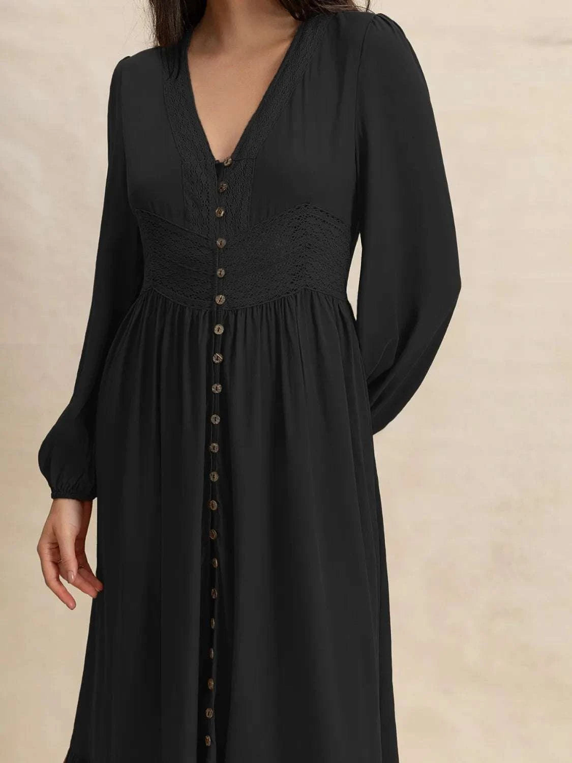 V-Neck Long Sleeve Dress WESTCLOSET