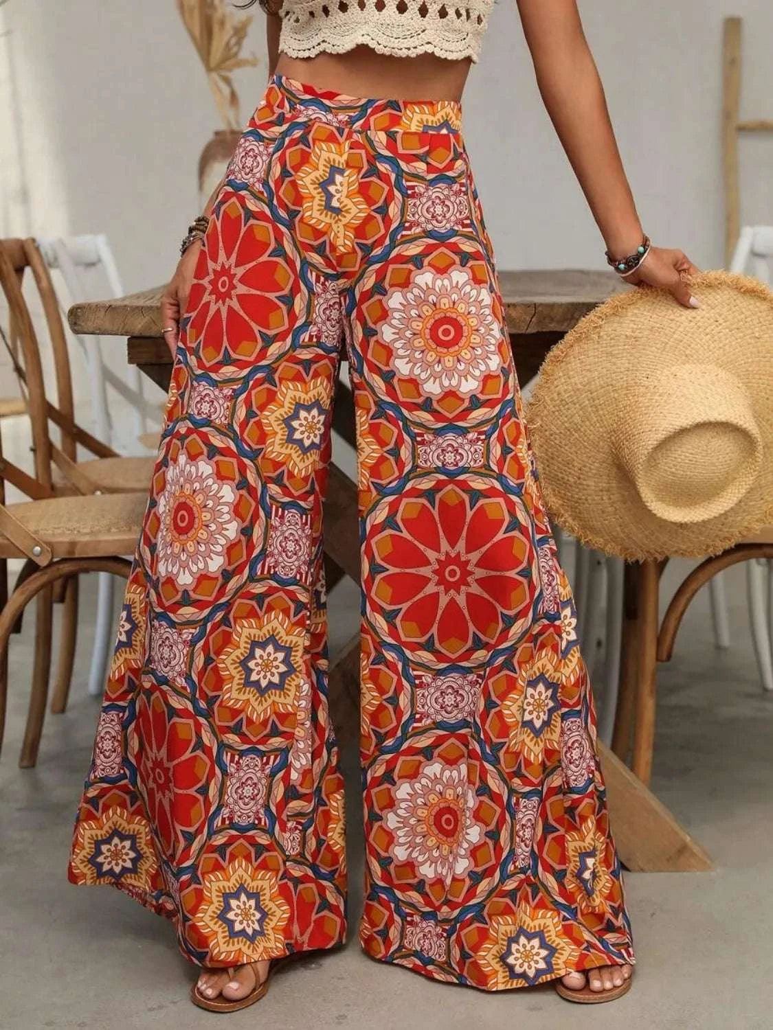 Printed Wide Leg Pants WESTCLOSET