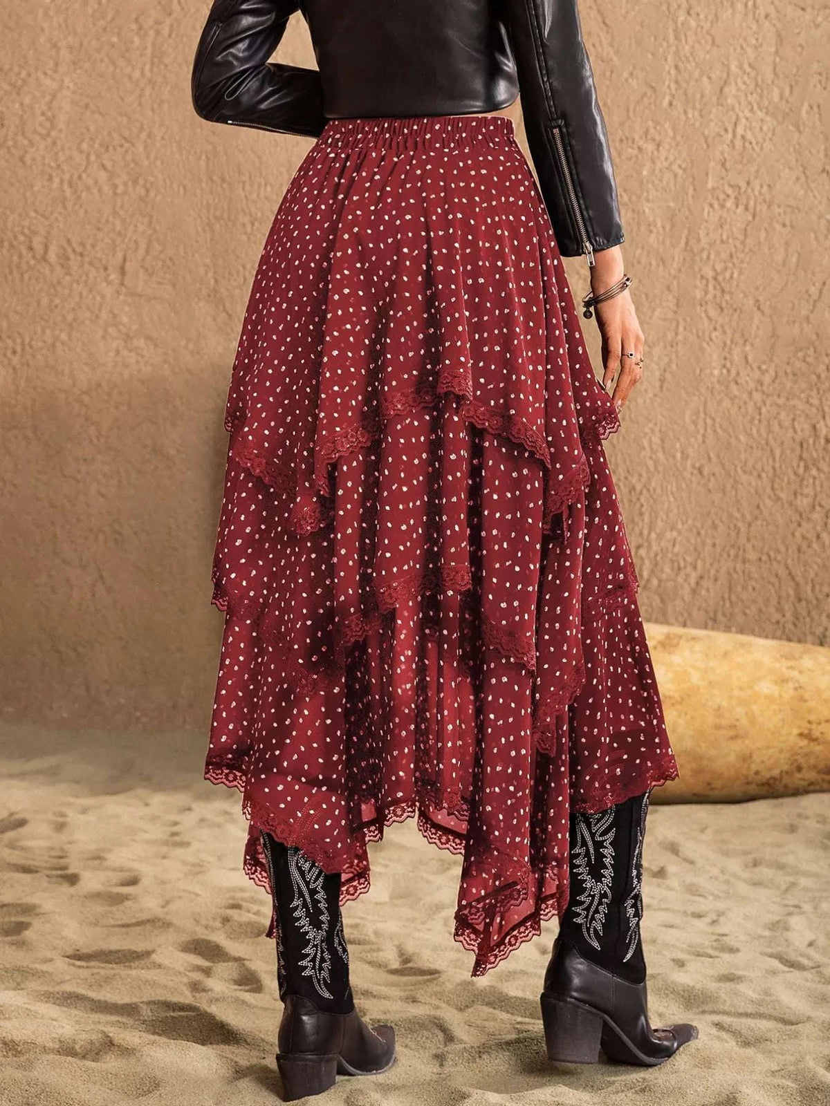 Lace Detail Layered Skirt WESTCLOSET