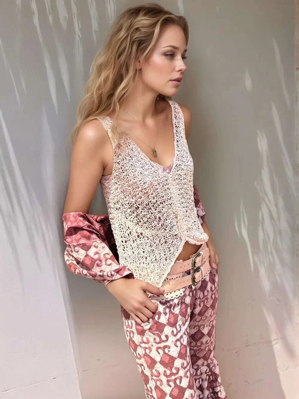 Crochet V-Neck Tank WESTCLOSET