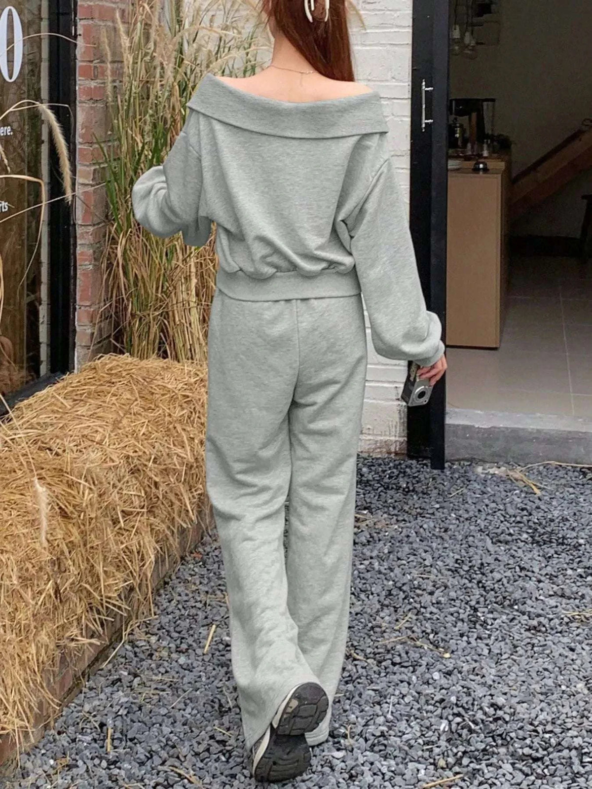 Zip Up Long Sleeve Top and Pants Set WESTCLOSET