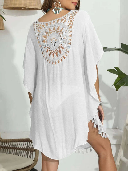 Tassel Crochet Round Neck Cover-Up WESTCLOSET