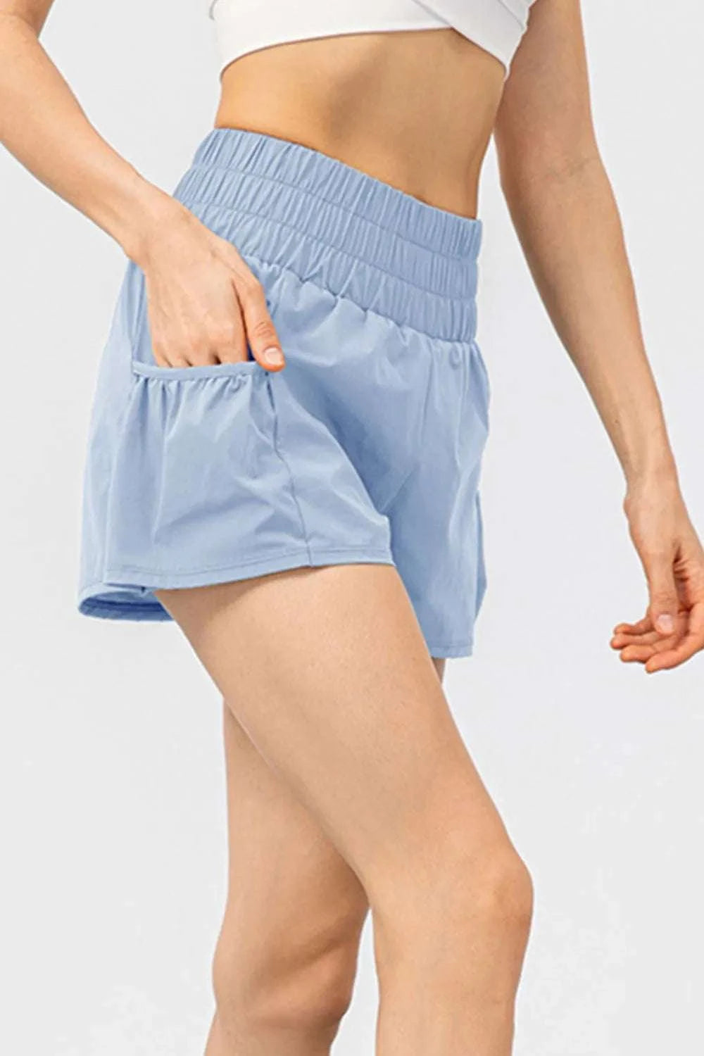 Elastic Waist Pocketed Active Shorts WESTCLOSET