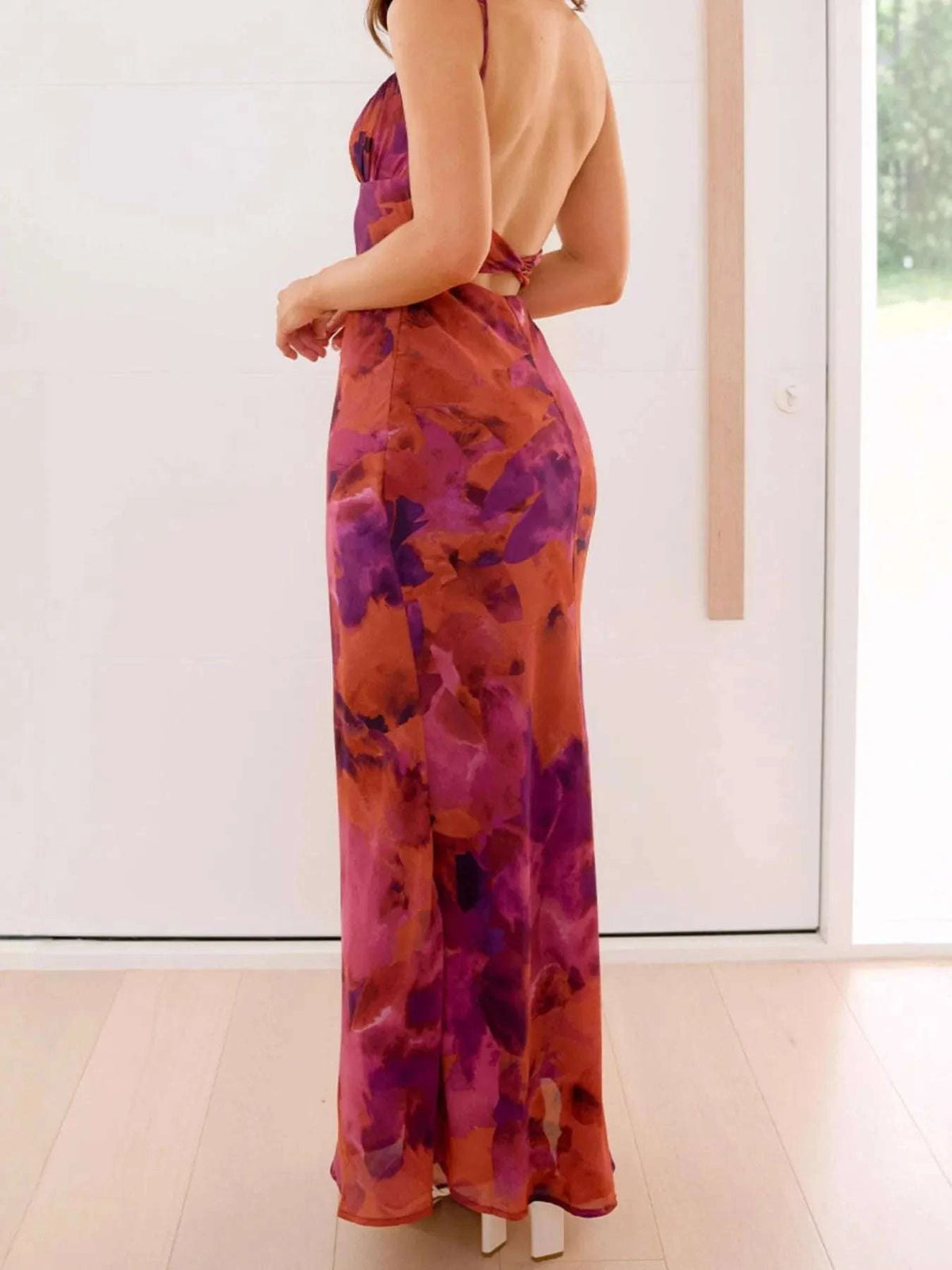 Cutout Printed Cami Maxi Dress WESTCLOSET